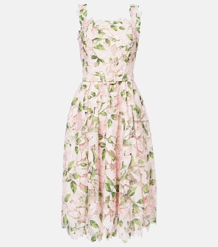 Floral guipure cocktail dress - Oscar de la Renta - Modalova