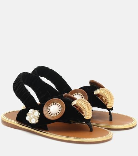 Sandalias de algodón adornadas - Miu Miu - Modalova