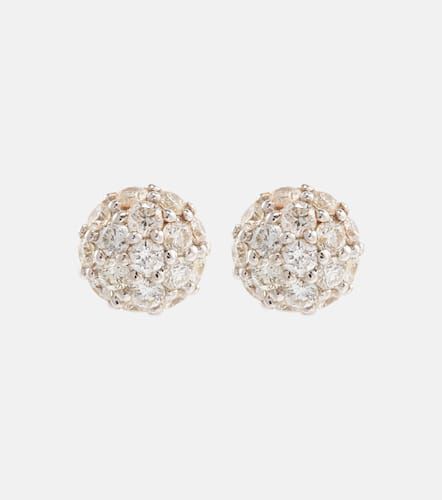 Dainty Mirror Ball 10kt earrings with diamonds - Stone and Strand - Modalova