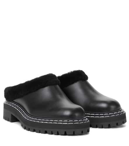 Slippers aus Leder mit Shearling - Proenza Schouler - Modalova