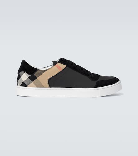 Check leather slip-on sneakers - Burberry - Modalova