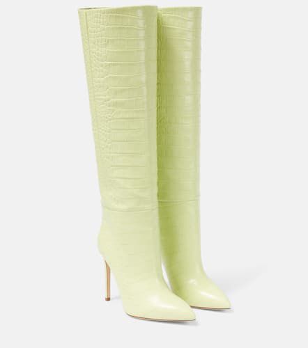 Croc-embossed leather knee-high boots - Paris Texas - Modalova