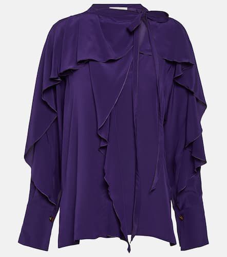 Blusa de seda con volantes - Victoria Beckham - Modalova