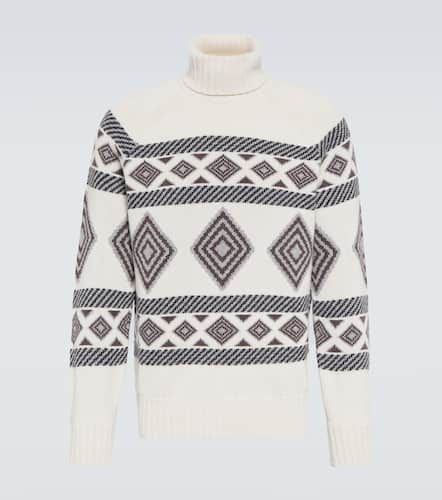 Cashmere jacquard turtleneck sweater - Brunello Cucinelli - Modalova
