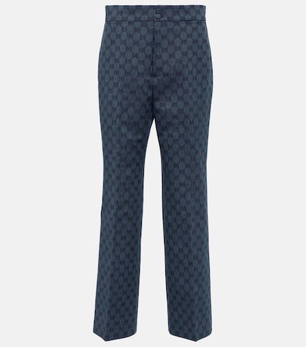Pantalones de lino y algodón con GG en jacquard - Gucci - Modalova