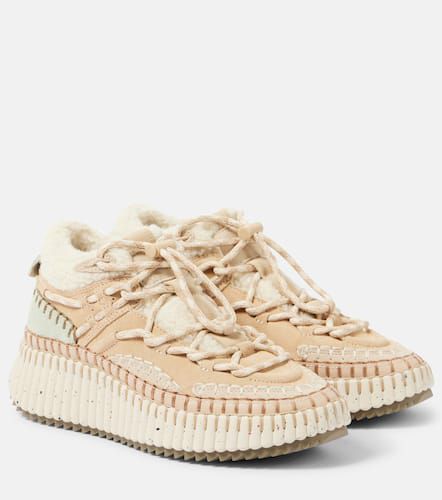 Chloé Sneakers Nama aus Veloursleder mit Shearling - Chloe - Modalova