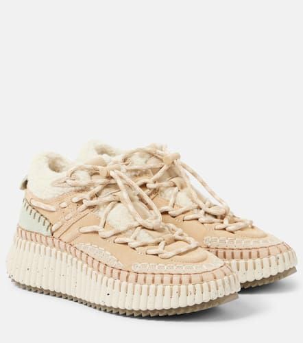 Chloé Sneakers Nama in suede e shearling - Chloe - Modalova