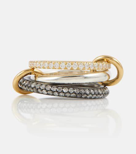 Scorpio 18kt gold linked rings with diamonds - Spinelli Kilcollin - Modalova