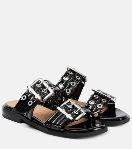 Studded patent leather sandals - Ganni - Modalova