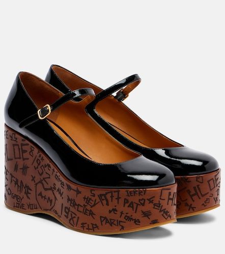 Maxime 80 patent leather wedge pumps - Chloe - Modalova