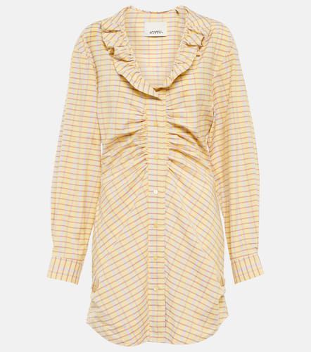 Coral checked cotton and silk minidress - Isabel Marant - Modalova