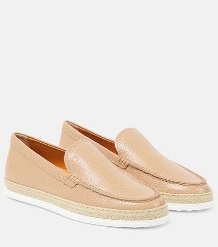 Mocasines de piel con ribete de rafia - Tod's - Modalova