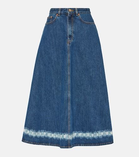 VGold distressed denim midi skirt - Valentino - Modalova