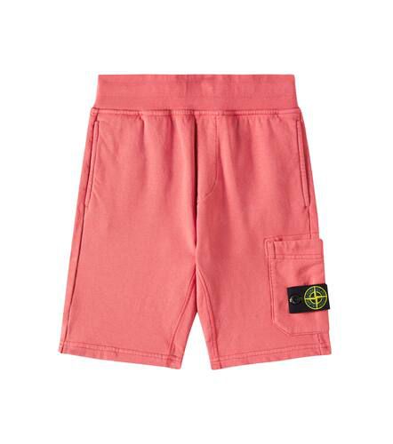 Compass cotton fleece shorts - Stone Island Junior - Modalova