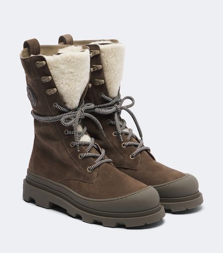 Botas con cordones Vera de ante con borrego - Moncler - Modalova