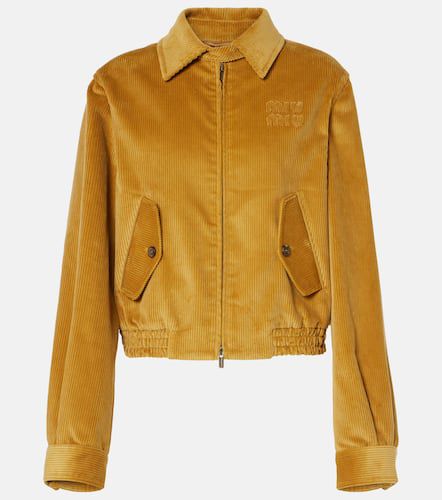 Logo cropped corduroy blouson - Miu Miu - Modalova