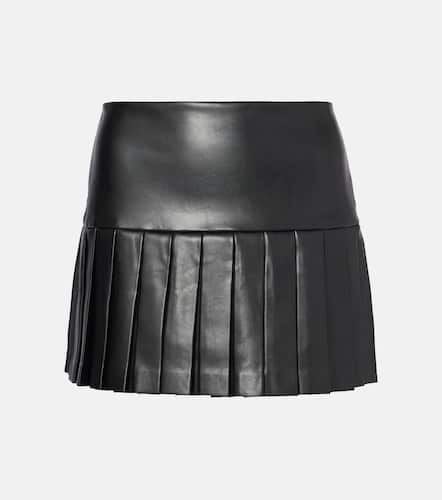 Pleated faux leather miniskirt - Norma Kamali - Modalova