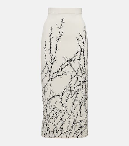 Falda tubo en jacquard floral de tiro alto - Alexander McQueen - Modalova