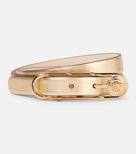 Safety Pin metallic leather belt - Versace - Modalova