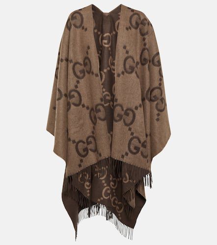 Jumbo GG reversible cashmere cape - Gucci - Modalova