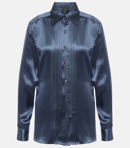 Camisa plisada de seda charmeuse - Tom Ford - Modalova