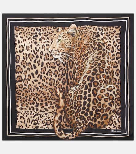 Leopard-print silk scarf - Dolce&Gabbana - Modalova