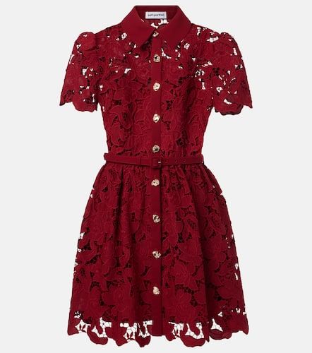 Vestido corto de encaje con cinturón - Self-Portrait - Modalova