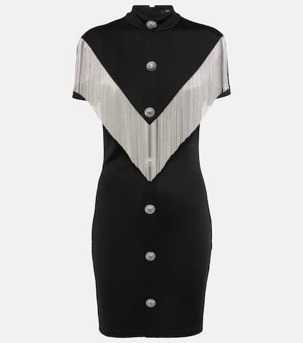 Vestido corto de jersey con flecos - Balmain - Modalova