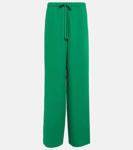 High-rise wide-leg silk crêpe pants - Valentino - Modalova