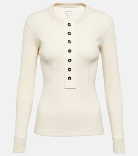 Ribbed-knit cotton-blend henley shirt - Bottega Veneta - Modalova