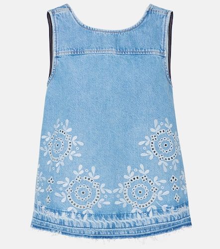 Top en denim con bordado inglés - Ganni - Modalova