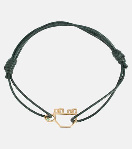 Turtle 9kt gold cord bracelet with emerald - Aliita - Modalova