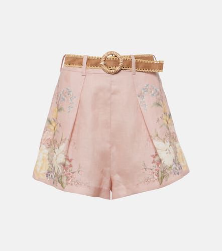 Waverly belted floral linen shorts - Zimmermann - Modalova
