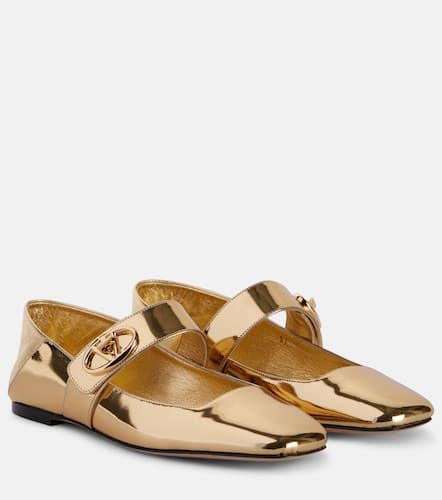 Mary-Jane-Ballerinas VLogo Locker aus Metallic-Leder - Valentino Garavani - Modalova