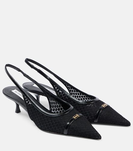 Leather-trimmed mesh slingback pumps - Victoria Beckham - Modalova