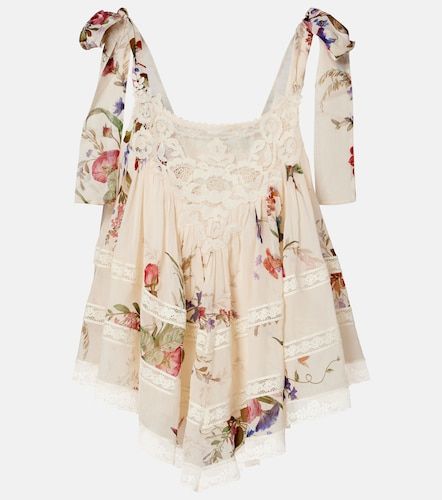 Top Patience de algodón y seda floral - Zimmermann - Modalova