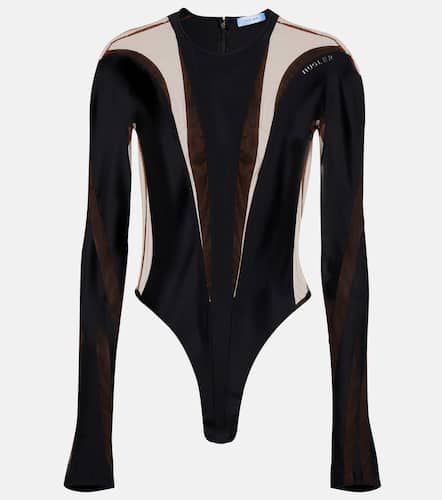 Body in jersey tecnico e mesh - Mugler - Modalova