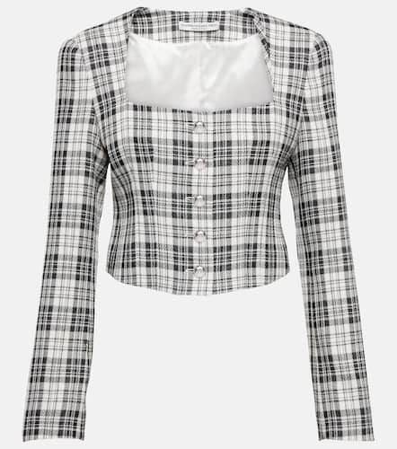 Plaid cropped wool jacket - Alessandra Rich - Modalova