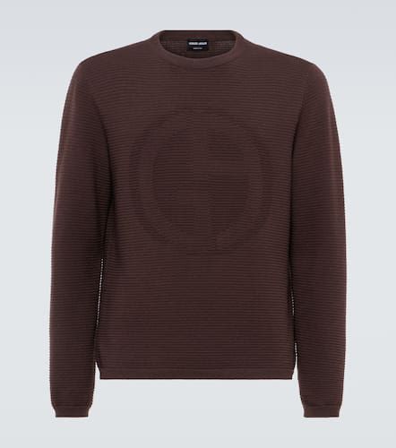 Pullover in misto lana con logo - Giorgio Armani - Modalova