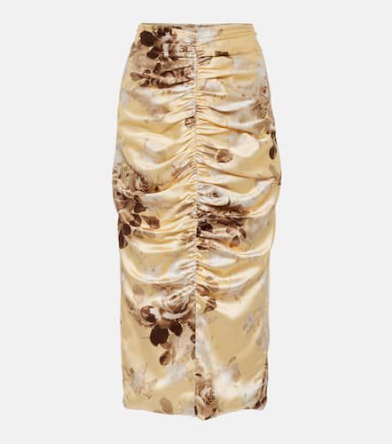 Printed silk-blend satin midi skirt - Alessandra Rich - Modalova
