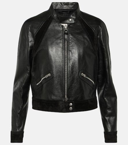 Cropped leather biker jacket - Tom Ford - Modalova