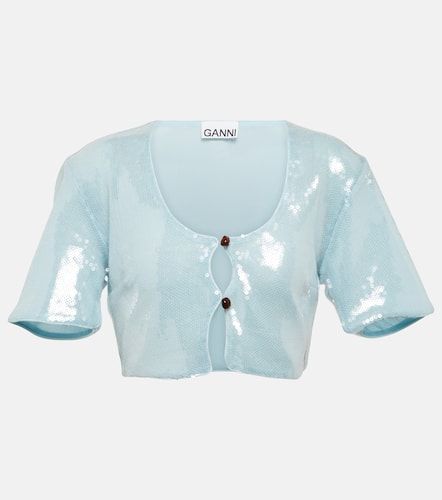 Ganni Top raccourci à sequins - Ganni - Modalova