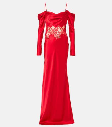 Rubia lace-trimmed silk satin gown - Rebecca Vallance - Modalova