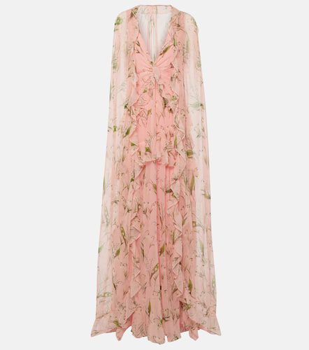 Caped floral silk gown - Carolina Herrera - Modalova
