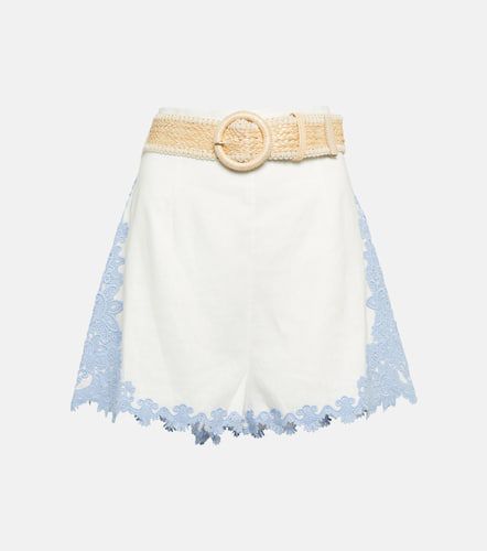 Belted embroidered linen shorts - Zimmermann - Modalova