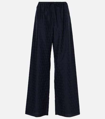 Pantalones anchos de popelín de algodón - Valentino - Modalova