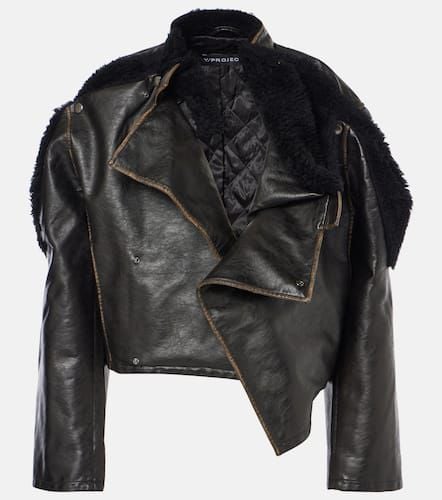 Paneled cropped faux leather jacket - Y/Project - Modalova