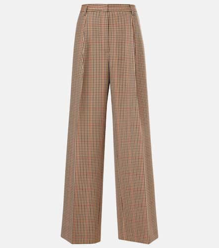 Checked wool wide-leg pants - Dries Van Noten - Modalova