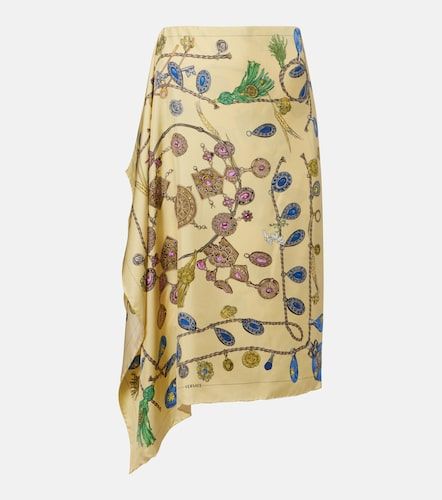 Printed silk twill wrap skirt - Versace - Modalova