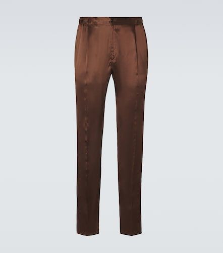 Reversible silk straight pants - Rubinacci - Modalova